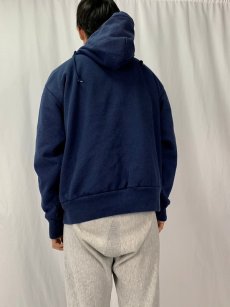 画像4: 90's CAMBER USA製 "Bowker" 裏サーマル スウェットジップパーカー XL NAVY (4)