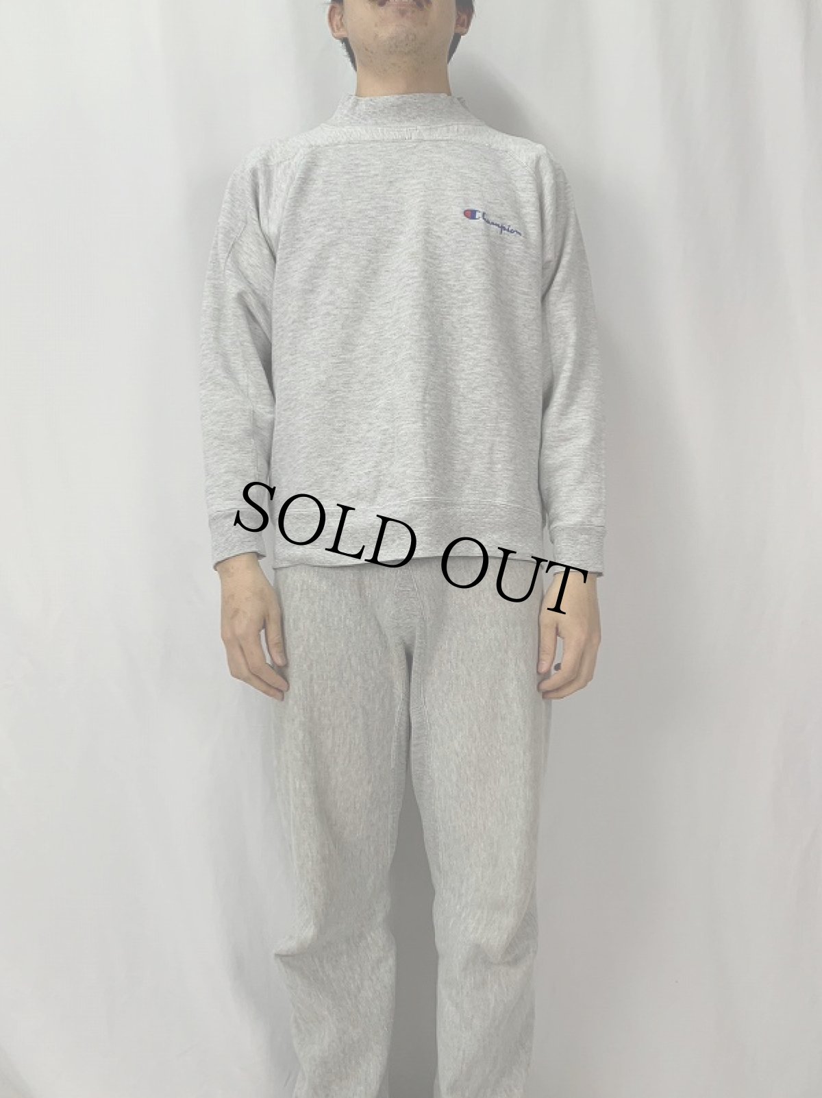 画像2: 90's Champion USA製 ワイドチェスト モックネックスウェット L (2)