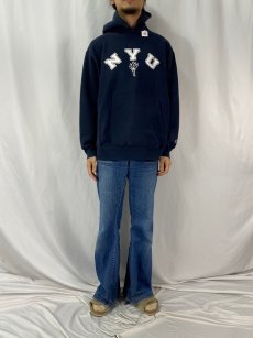 画像2: Champion ORIGINAL REVERSE WEAVE "NYU" スウェットフーディ L (2)