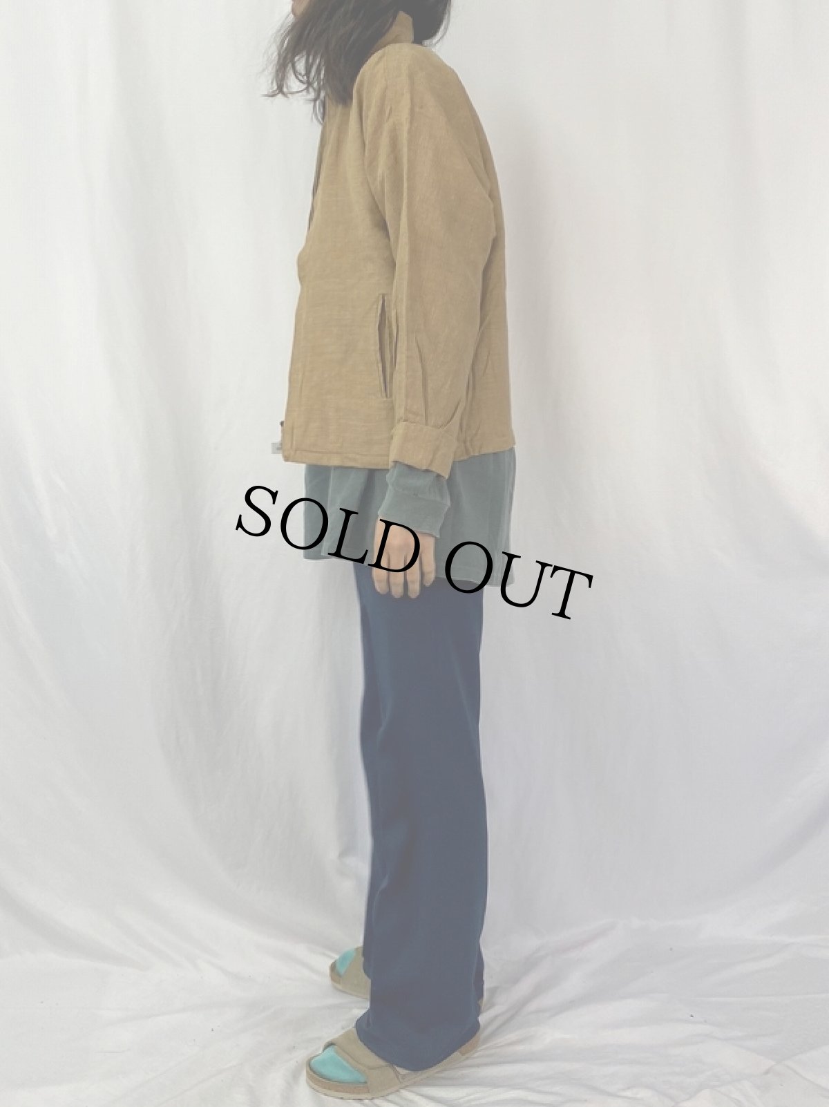 画像3: 70's〜 ドルマンスリーブ デザインリネンジャケット (3)