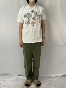 画像2: 90's SHOEBOX USA製 シュールイラストTシャツ L (2)