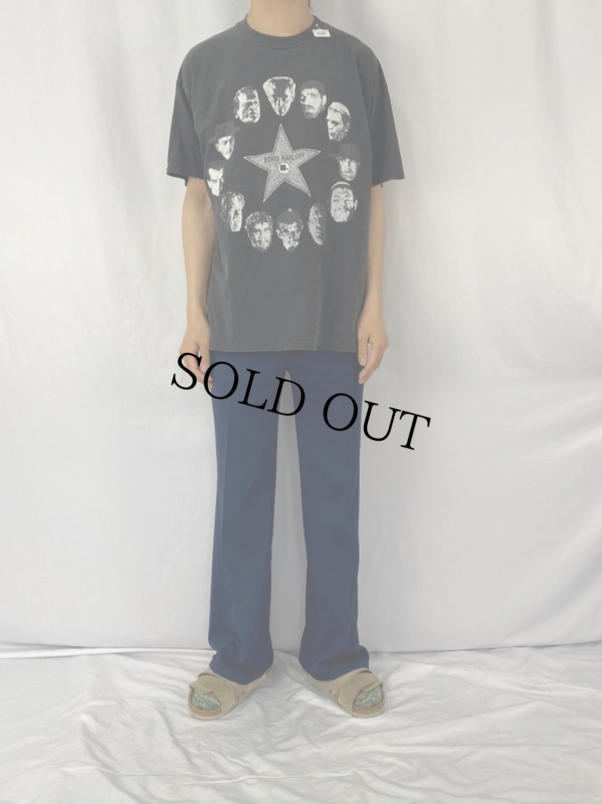 画像2: 90's BORIS KARLOFF USA製 ハリウッド俳優プリントTシャツ XL (2)