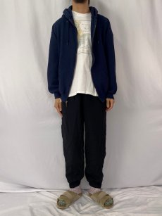 画像2: 90's〜 DISCUS 無地 ジップパーカー XL NAVY (2)