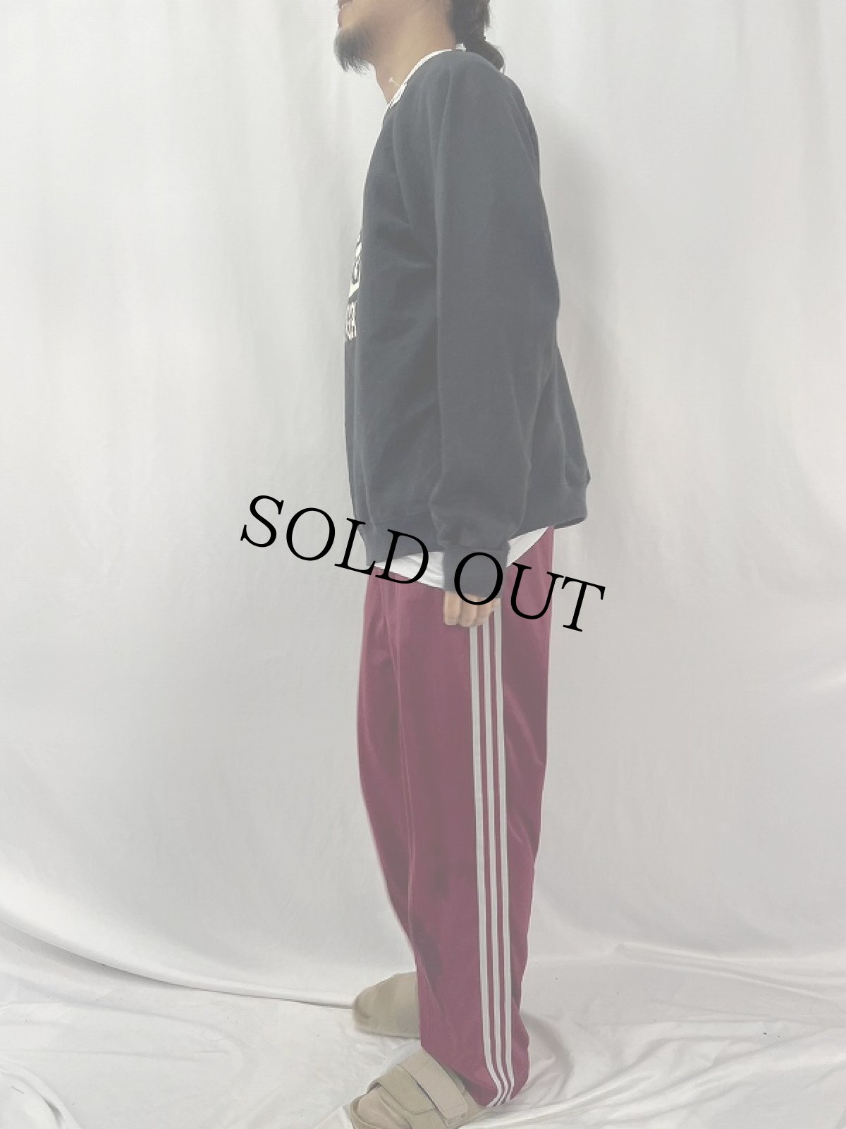 画像3: 90's "DUFFY'S 93 CALISTOGA,CA" プリント ラグランスウェット BLACK (3)