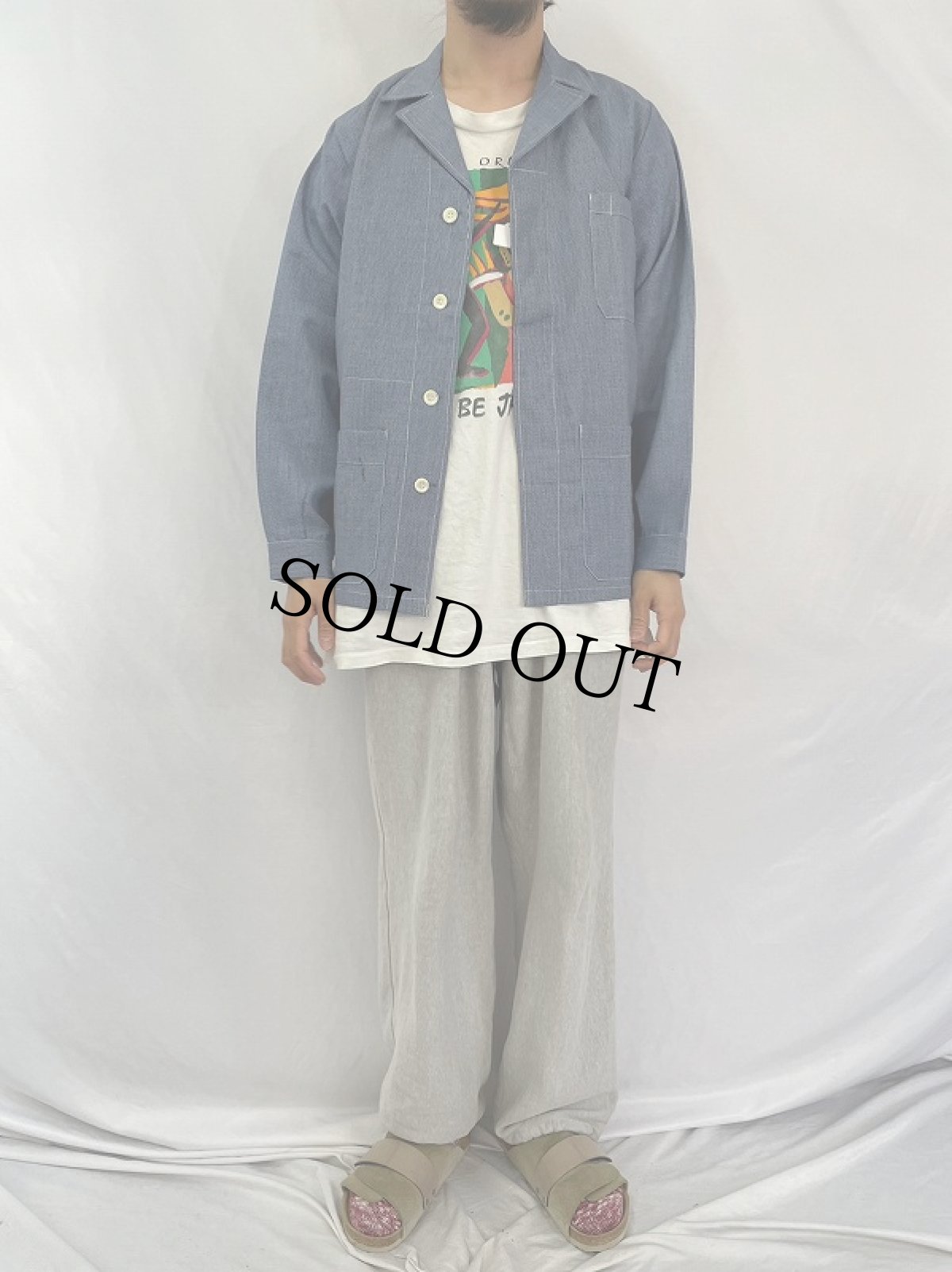 画像2: VINTAGE EURO 千鳥格子柄 ワークジャケット (2)