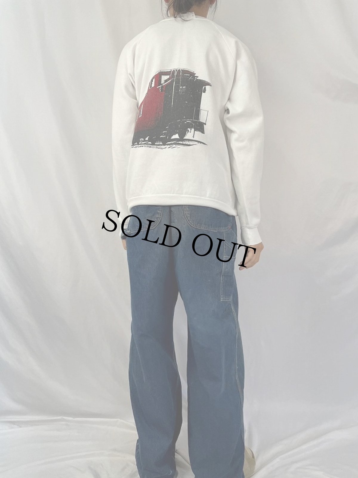 画像5: 90's RIVERTOWN TRADING CO. USA製 機関車プリントスウェット XL (5)