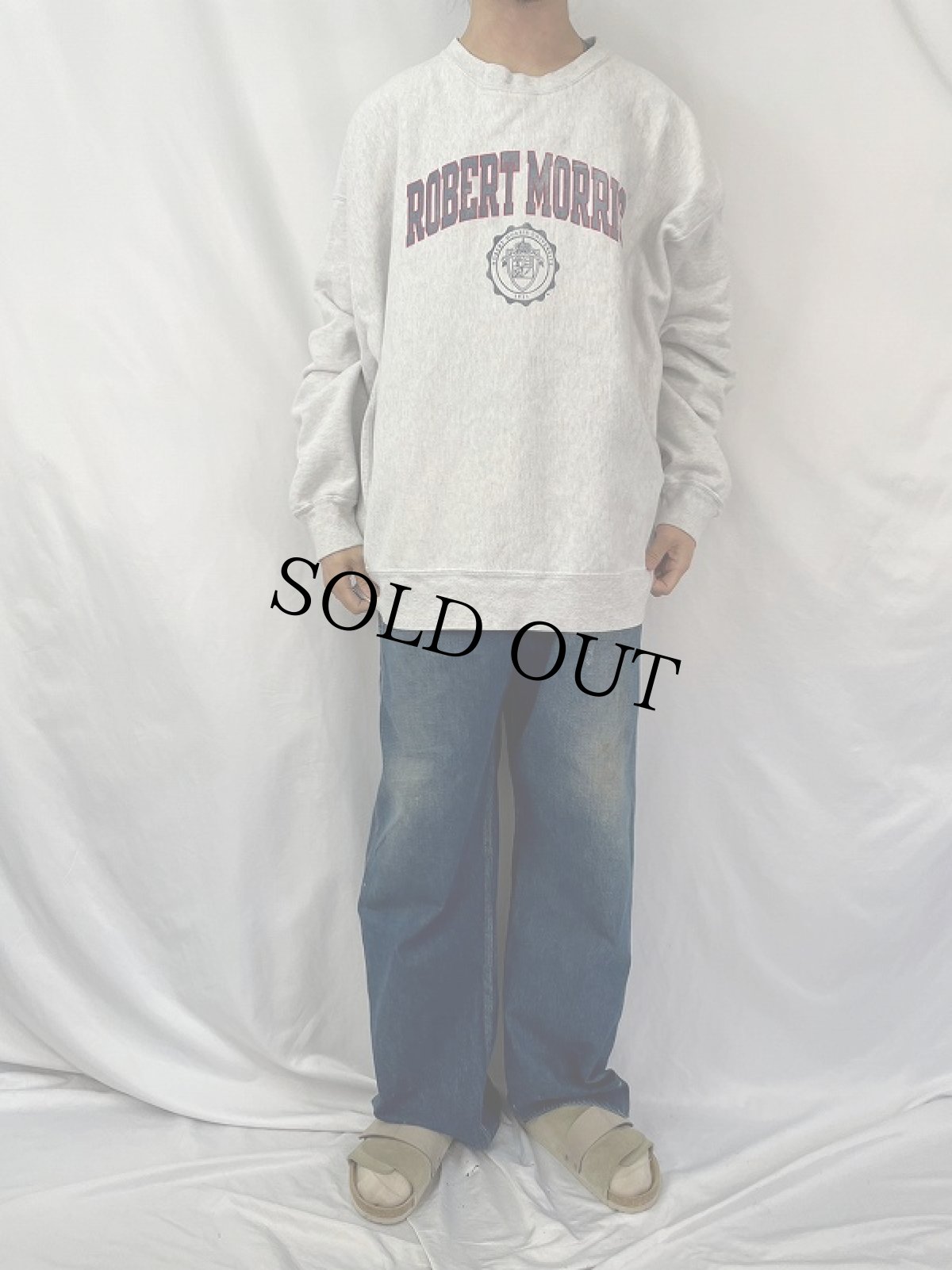 画像2: Champion ORIGINAL REVERSE WEAVE "ROBERT MORRIS" スウェット XXXL (2)