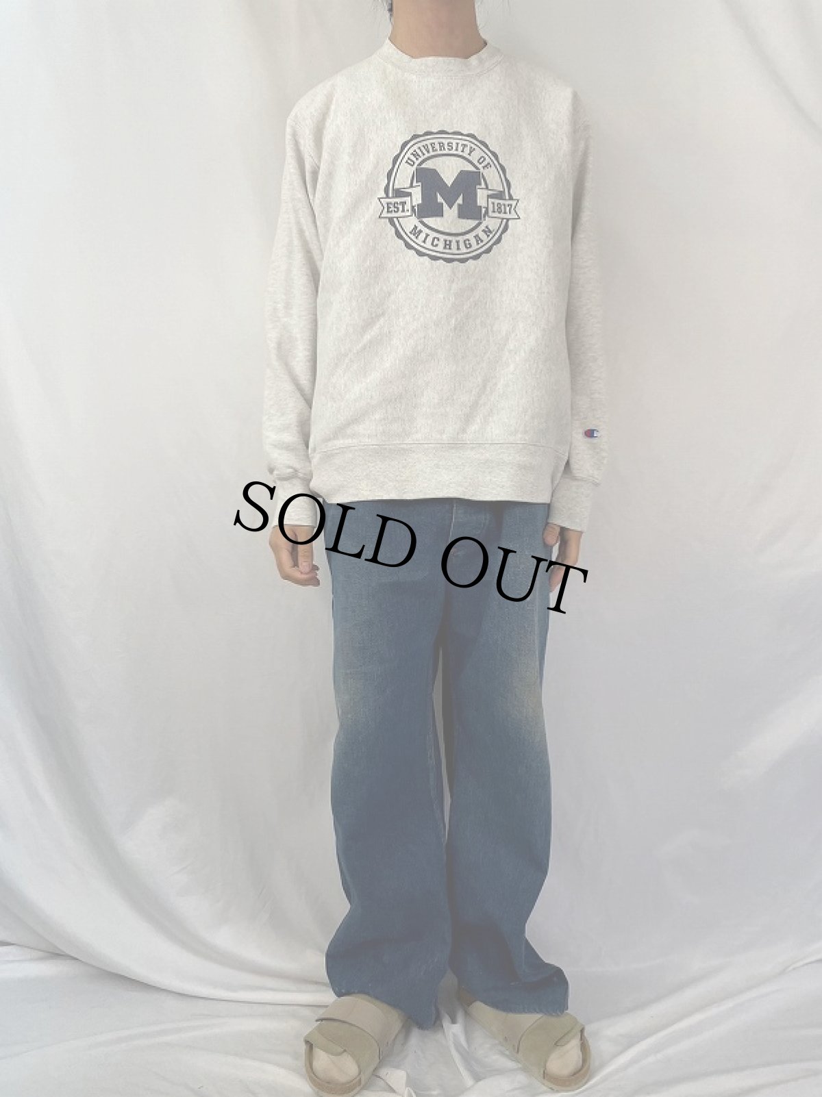画像2: Champion REVERSE WEAVE "UNIVERSITY OF MICHIGAN" スウェット LARGE (2)