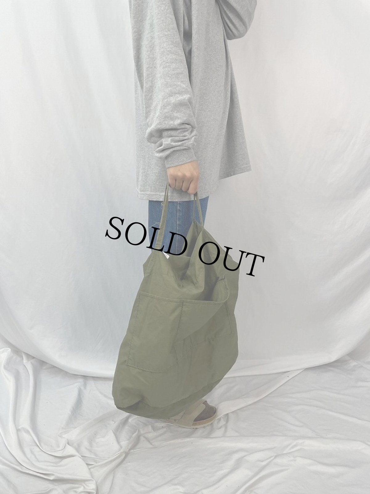 画像2: コットンポプリン ハンドメイドトートバッグ  (2)