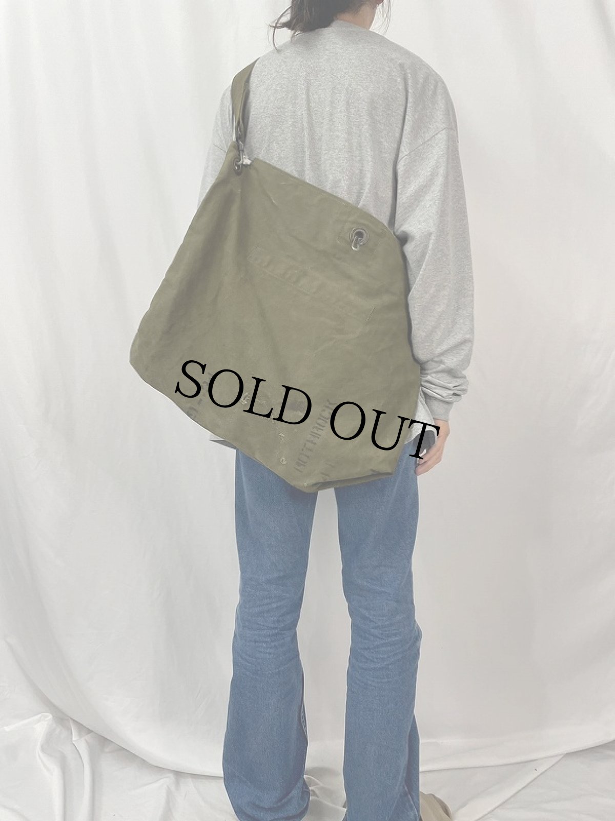 画像2: 40's U.S.ARMY/NAVY リメイク ステンシル入り ショルダーバッグ  (2)