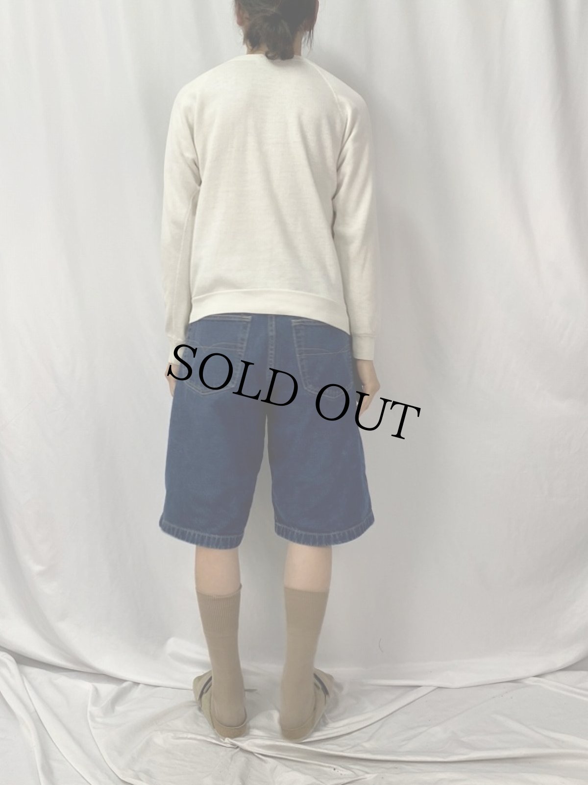 画像4: 80's USA製 "UNIVERSITY SOUTH CAROKINA" フロッキープリント ラグランスウェット L (4)