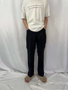 画像2: 90's Levi's 517 USA製 "STA-PREST" ポリエステルパンツ W36 BLACK (2)