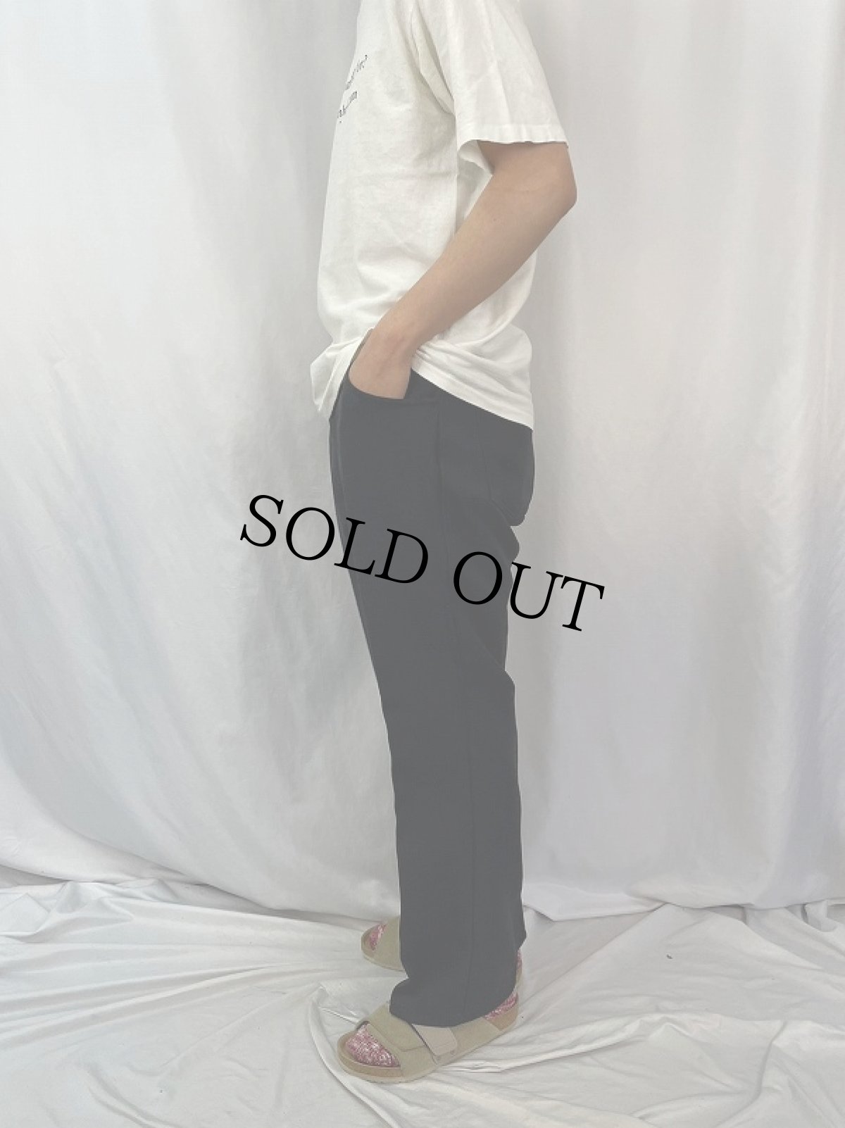 画像3: 90's Levi's 517 USA製 "STA-PREST" ポリエステルパンツ W36 BLACK (3)