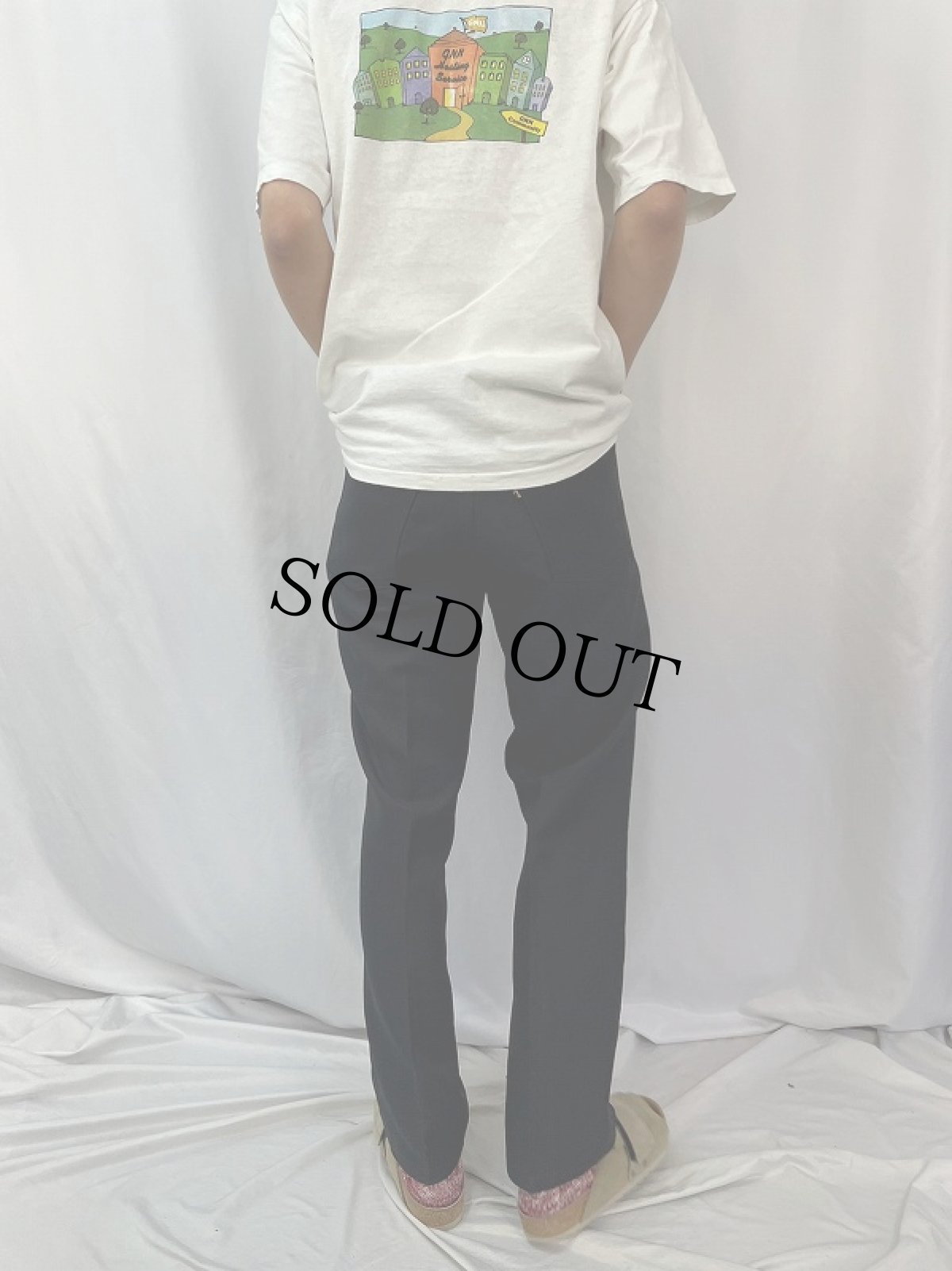 画像4: 90's Levi's 517 USA製 "STA-PREST" ポリエステルパンツ W36 BLACK (4)