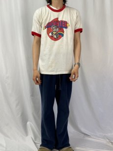 画像2: 80's "SUPERPAINTER" USA製 イラストプリントリンガーTシャツ L (2)