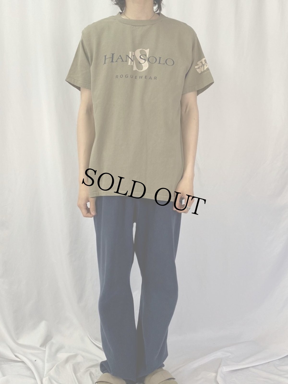 画像2: 90's STAR WARS "HANSOLO" USA製 パロディプリントTシャツ L (2)