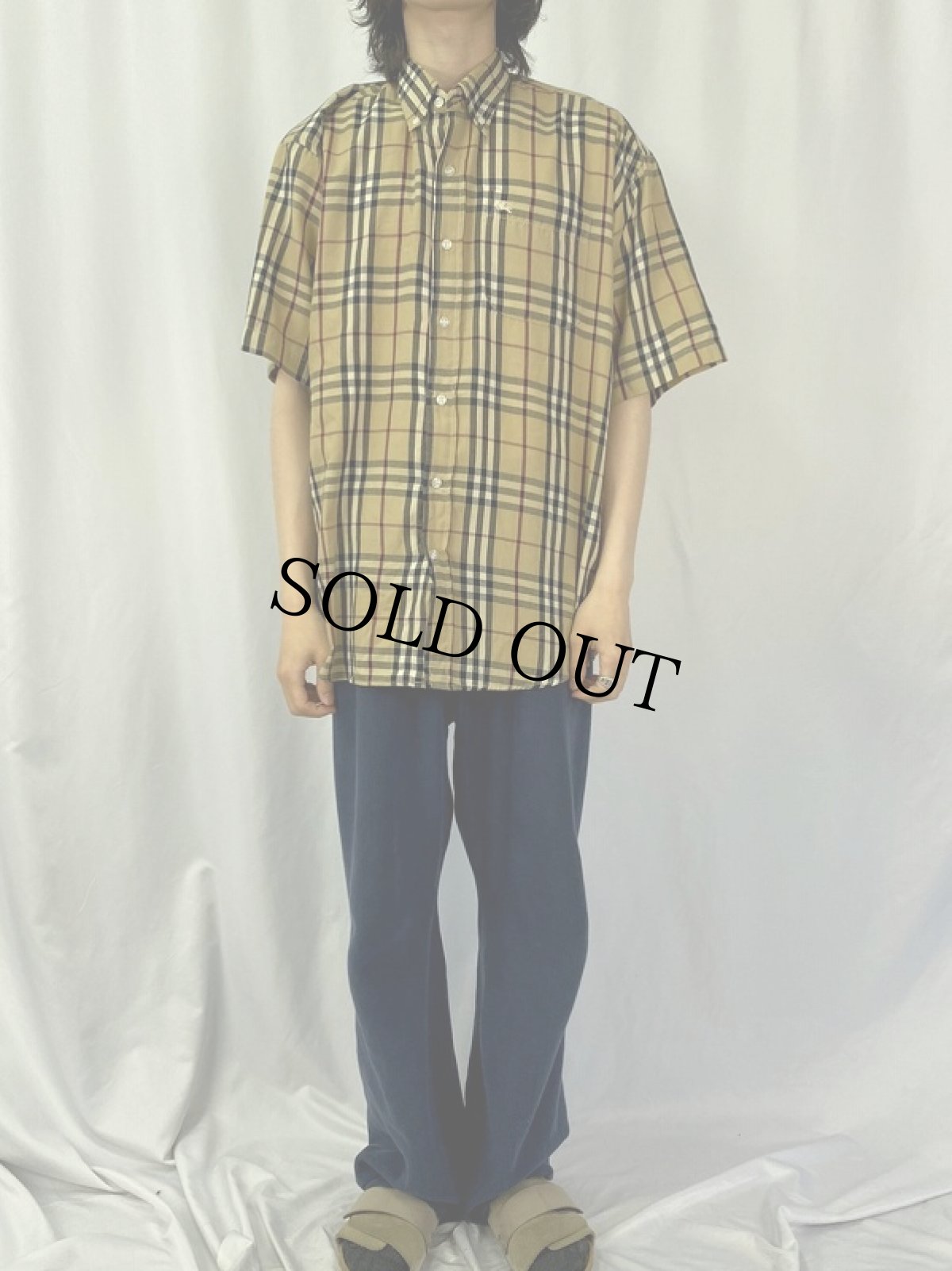 画像2: BURBERRY LONDON ボタンダウン コットンシャツ XXL (2)