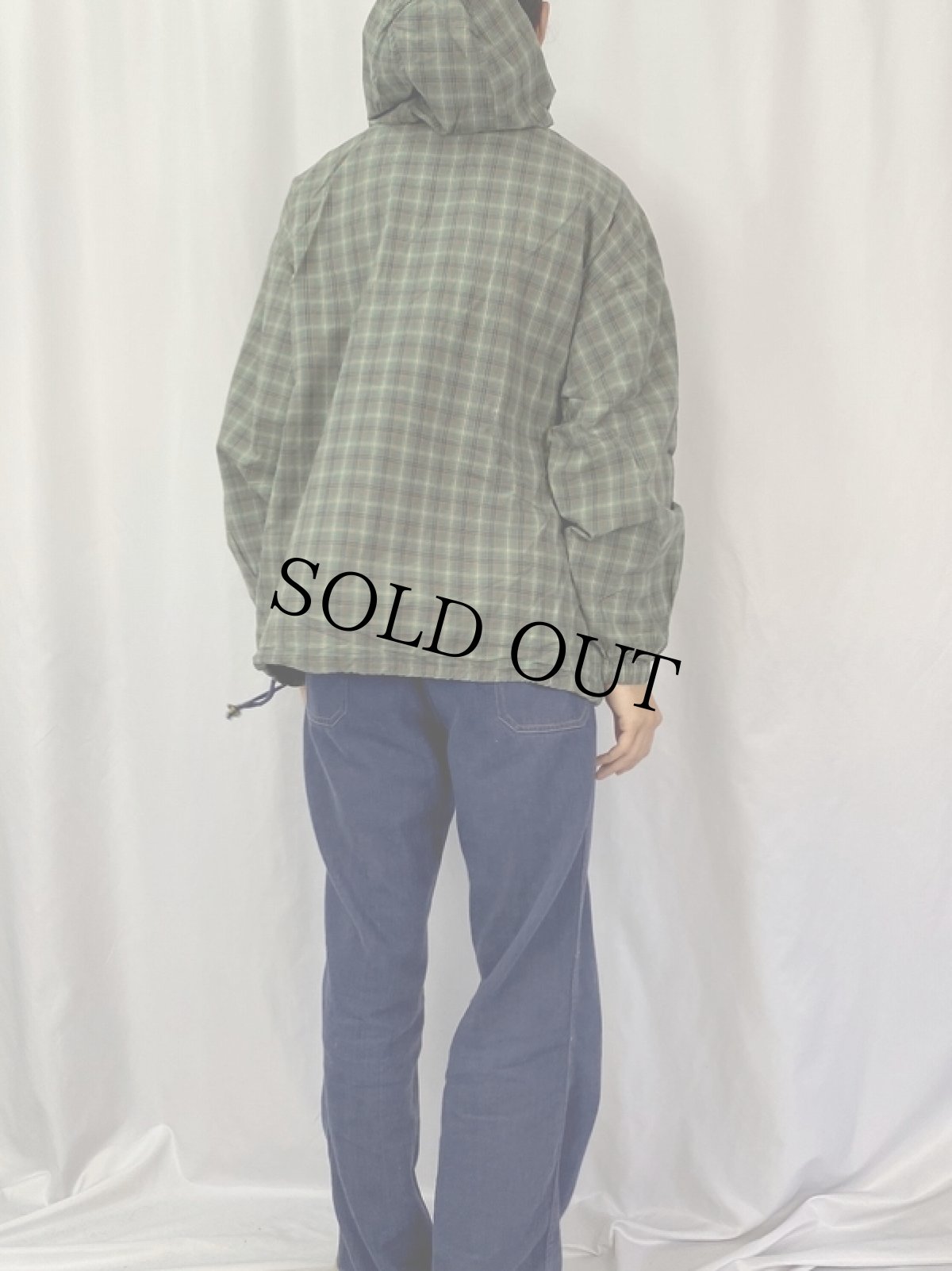 画像4: Eddie Bauer チェック柄 コットンアノラックパーカー M (4)