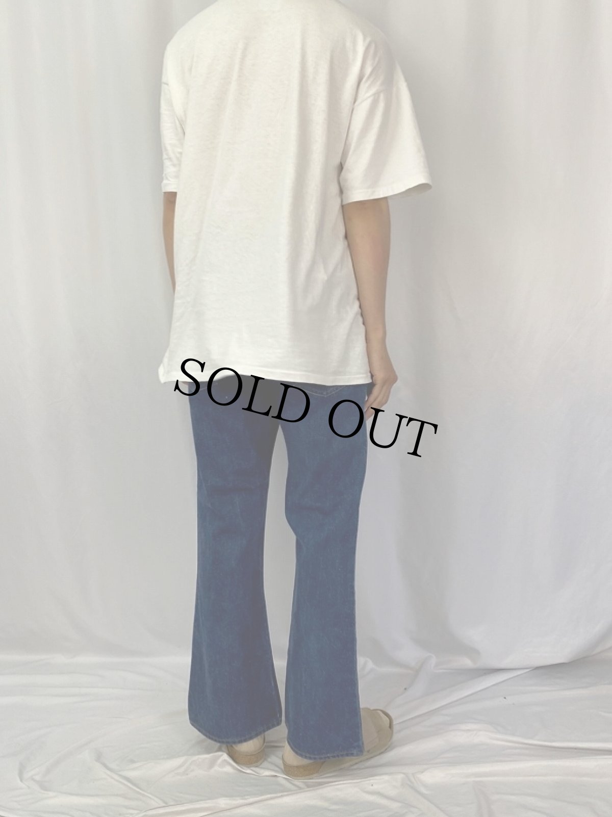 画像4: 70's LEVI'S 646 BIGE ベルボトムデニムパンツ W33 (4)