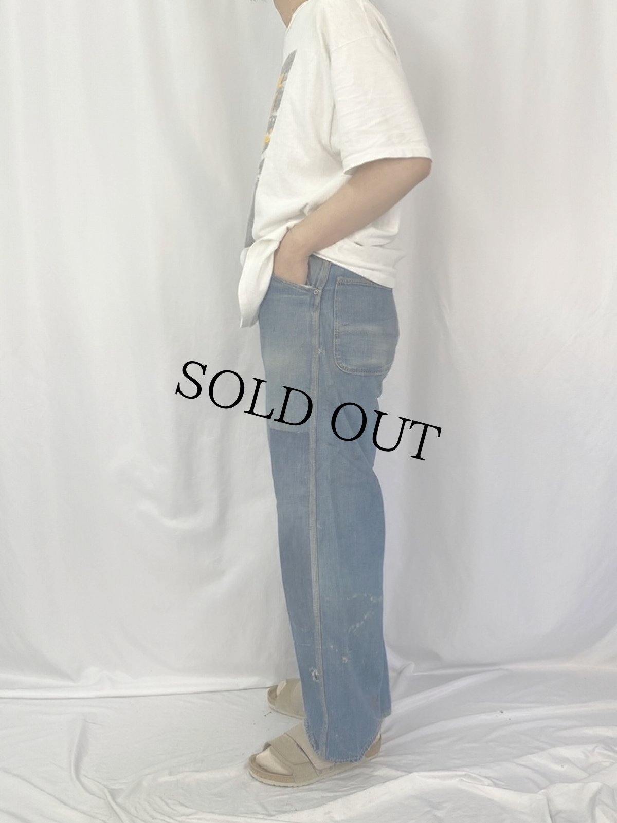 画像3: 50's STOREBRAD デニムペインターパンツ W29 (3)