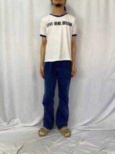 画像2: 70's Champion USA製 バータグ "I LOVE BEND, OREGON" ラバープリントリンガーTシャツ XL (2)
