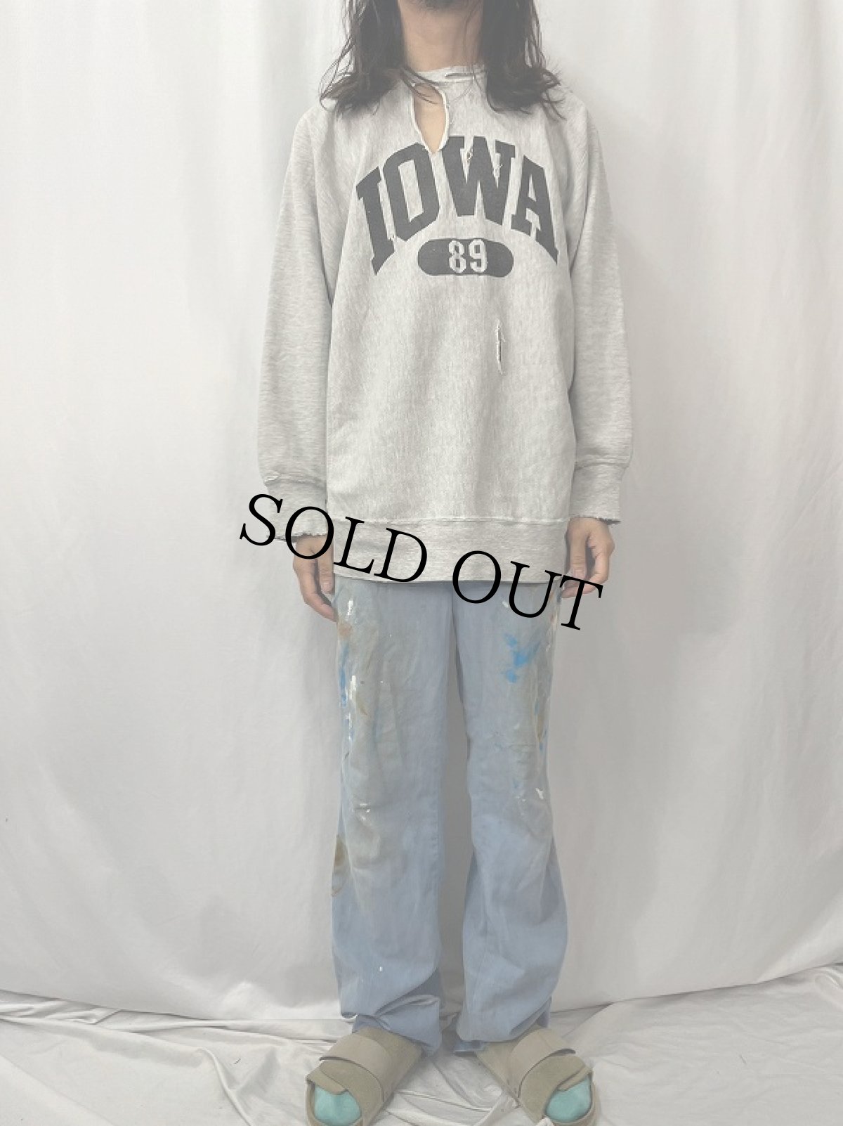 画像2: 80's Champion REVERSE WEAVE USA製 トリコタグ "IOWA" プリントスウェット XXL (2)