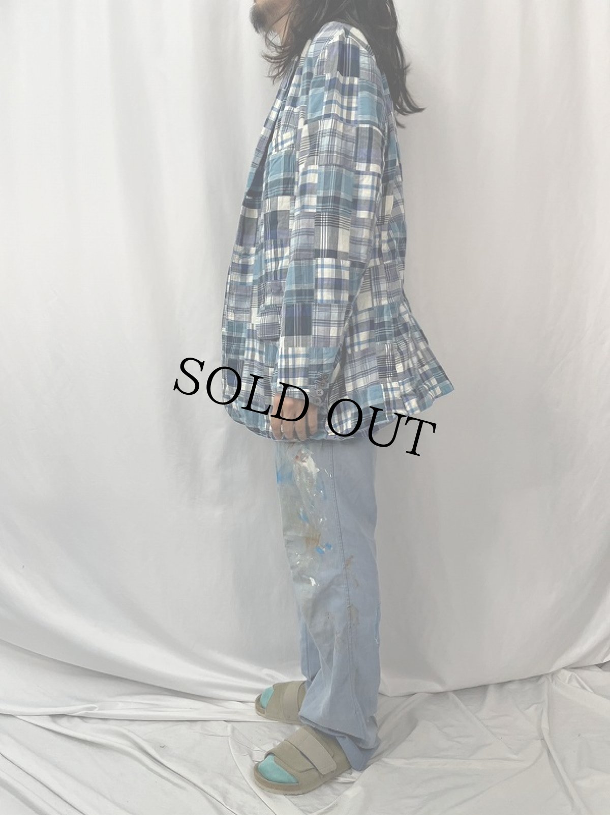 画像3: POLO Ralph Lauren チェック柄 パッチワークテーラードジャケット XL (3)