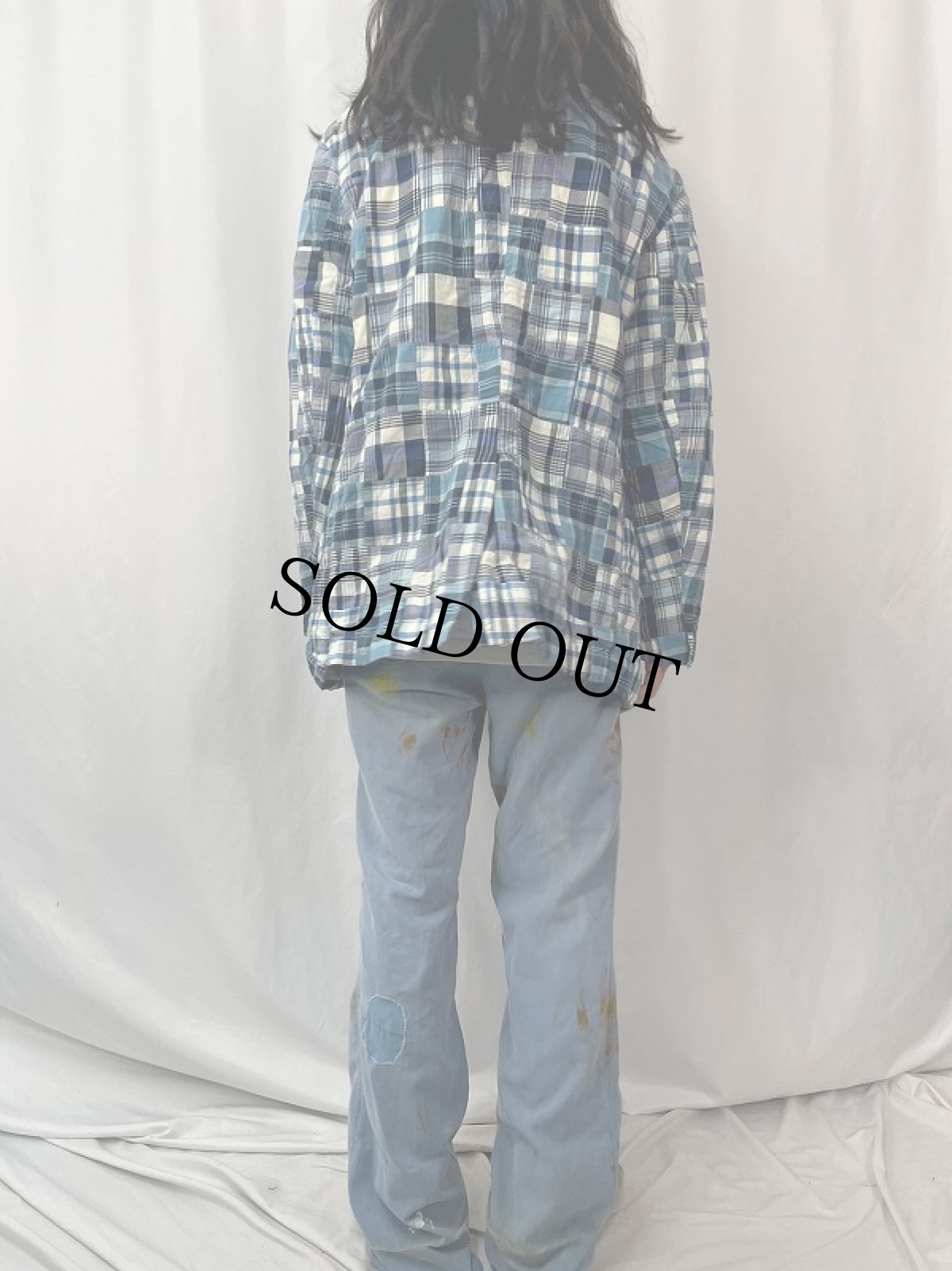 画像4: POLO Ralph Lauren チェック柄 パッチワークテーラードジャケット XL (4)