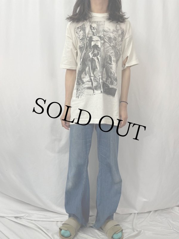 ガイコツ　ヴィンテージTシャツ バンt バンドTシャツ ガイコツ タバコ ブラックボディ USA