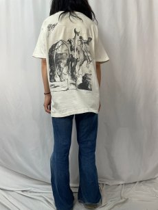 画像4: 90's 骸骨&サイ USA製 イラストTシャツ XL (4)