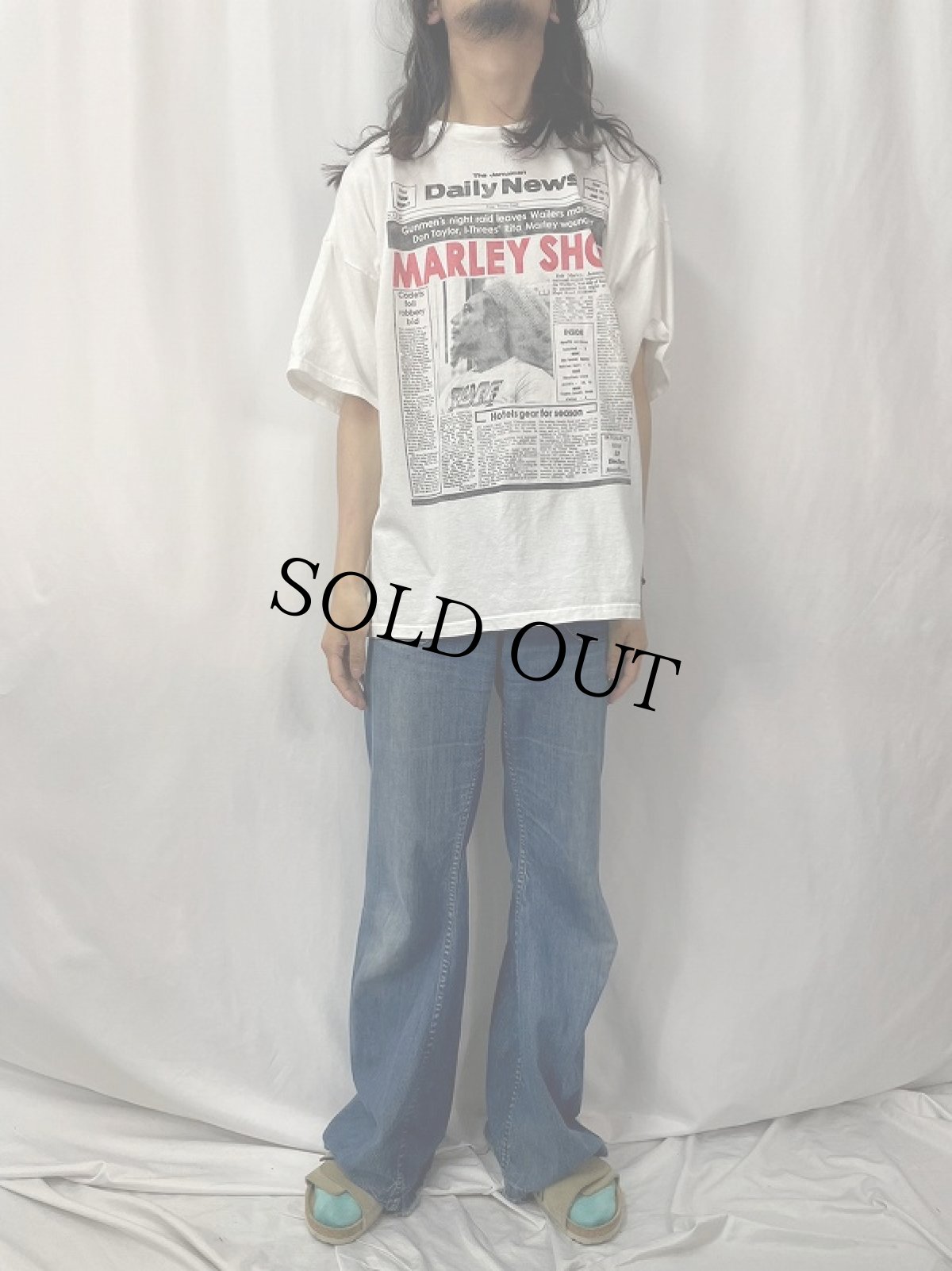 画像2: BOB MARLEY "The Jamaican Daily News" プリントTシャツ 2X (2)