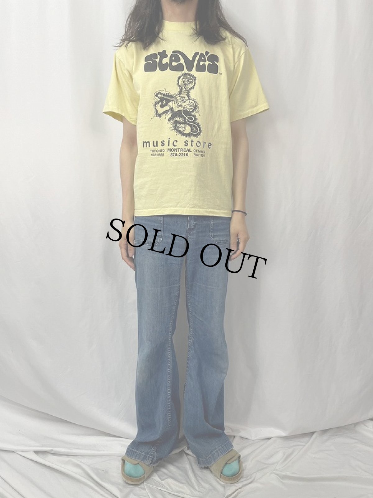 画像2: 90's Steve's Music Store USA製 プリントTシャツ M (2)