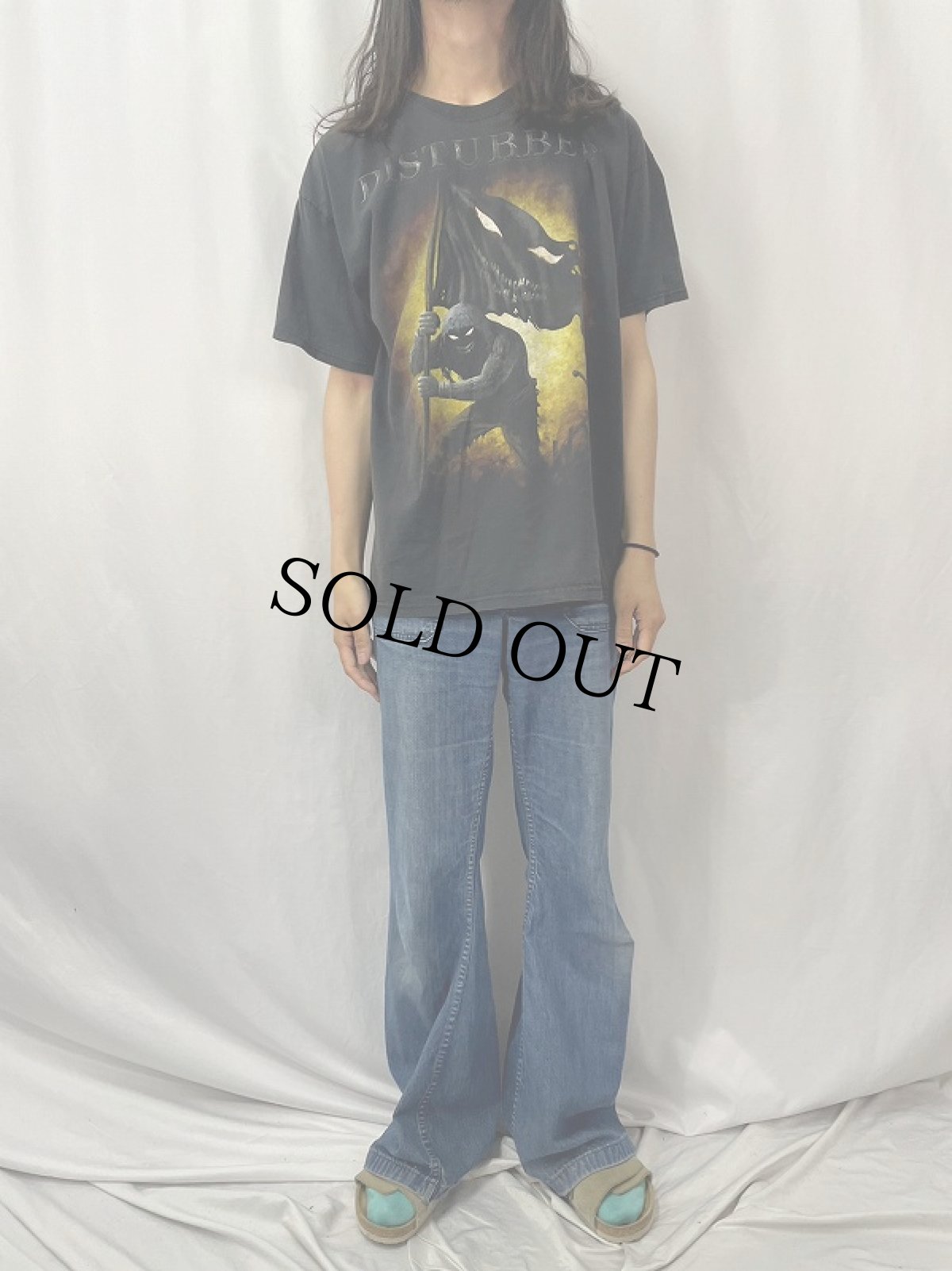 画像2: 00's DISTURBED ヘヴィメタルバンドTシャツ XL (2)