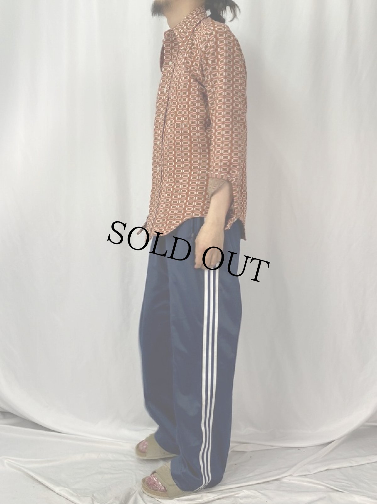 画像3: 70's machII by Arrow 総柄 ジャガード織 シャツ M (3)