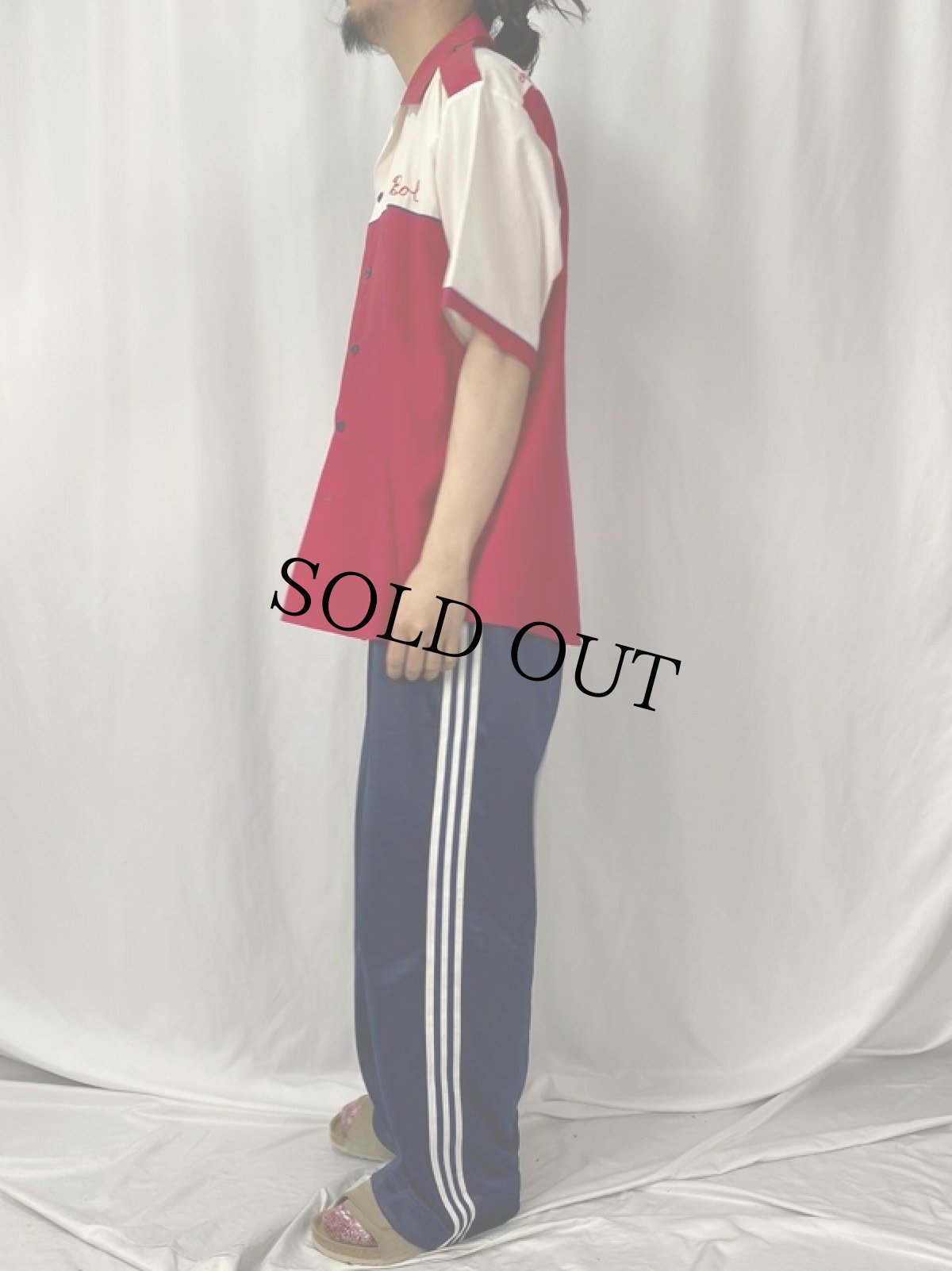 画像4: 80's King Louie USA製 チェーン刺繍 ボーリングシャツ L (4)