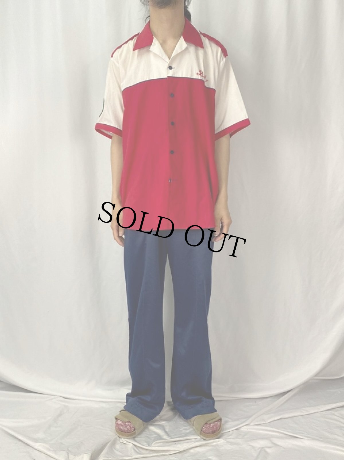 画像3: 80's King Louie USA製 チェーン刺繍 ボーリングシャツ L (3)