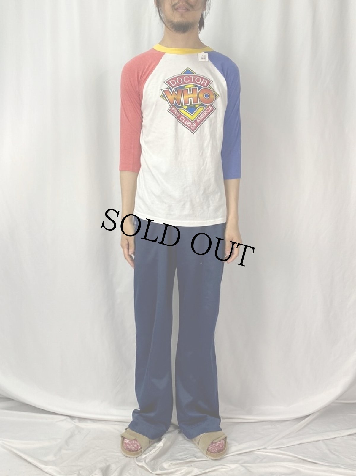画像2: 80's DOCTOR WHO SFドラマ ラグランTシャツ L (2)