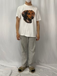 画像2: 90's USA製 犬プリントTシャツ L (2)