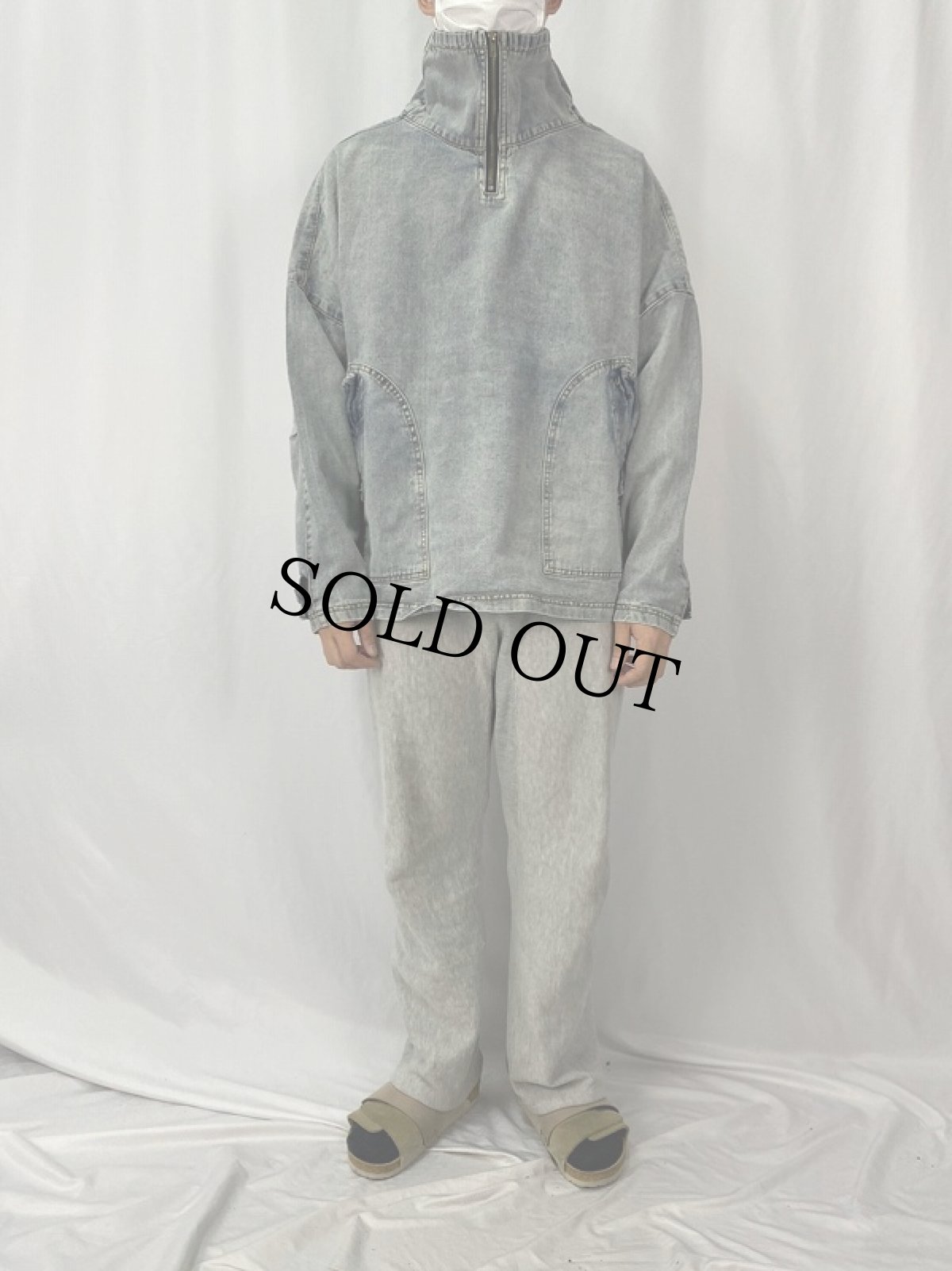 画像2: TKPA ハーフジップ デニムプルオーバージャケット L (2)