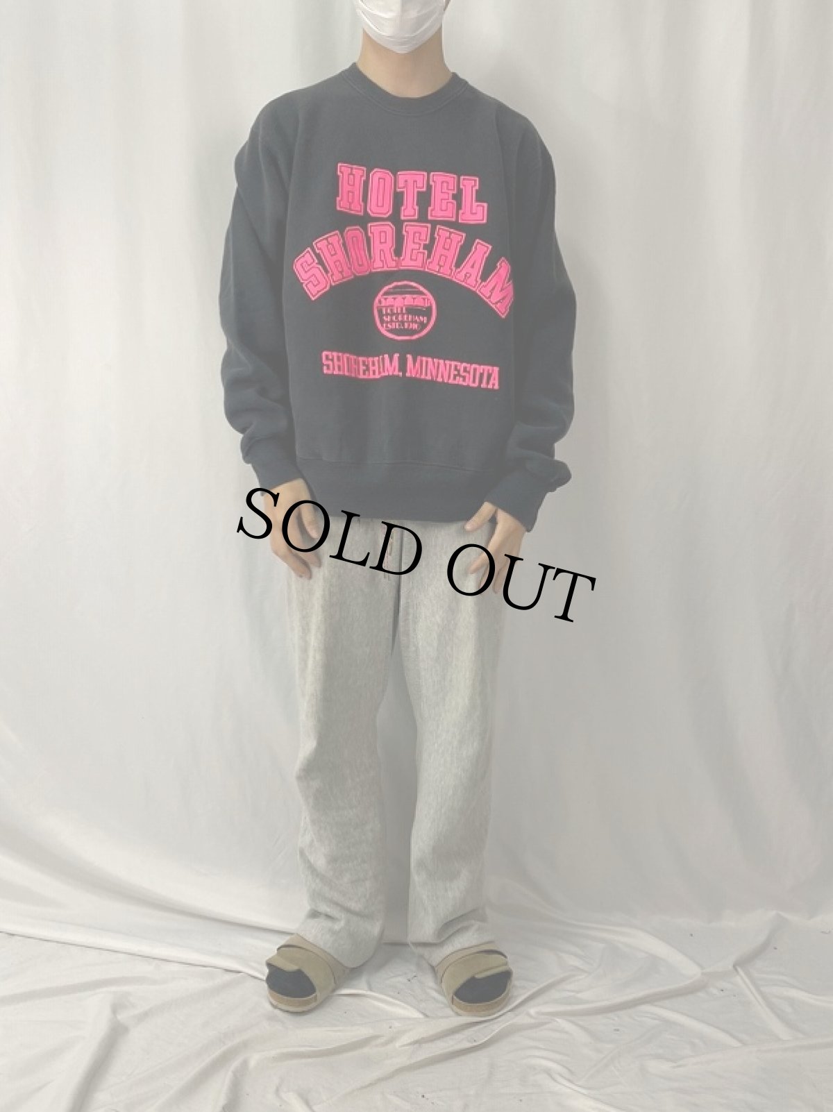 画像2: 90's Lee USA製 REVERE WEAVE TYPE "HOTEL SHOREHAM" プリントスウェット XL (2)