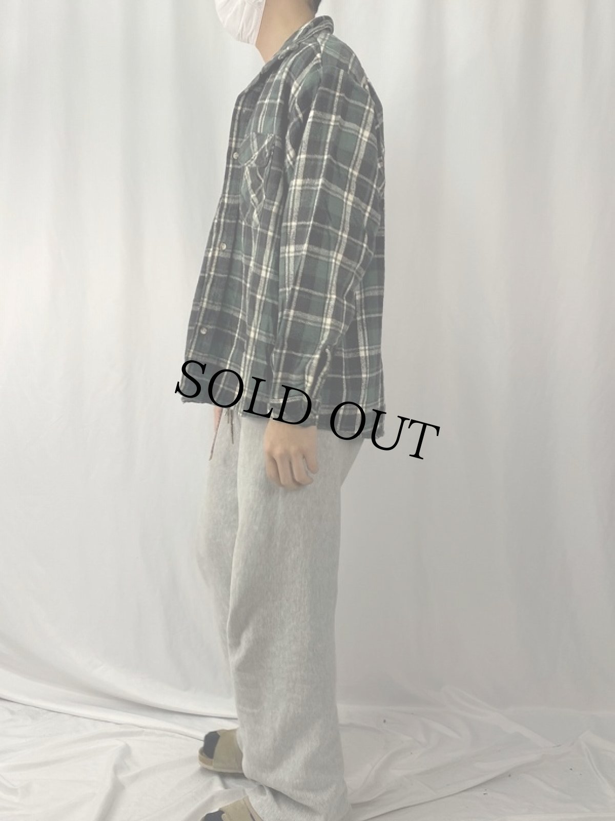 画像3: FIVE BROTHERS チェック柄 ヘビーネルシャツ XL (3)