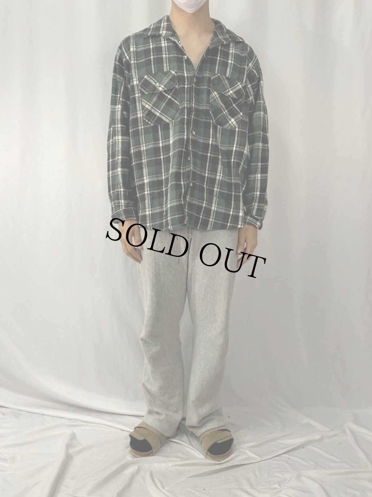 画像2: FIVE BROTHERS チェック柄 ヘビーネルシャツ XL (2)