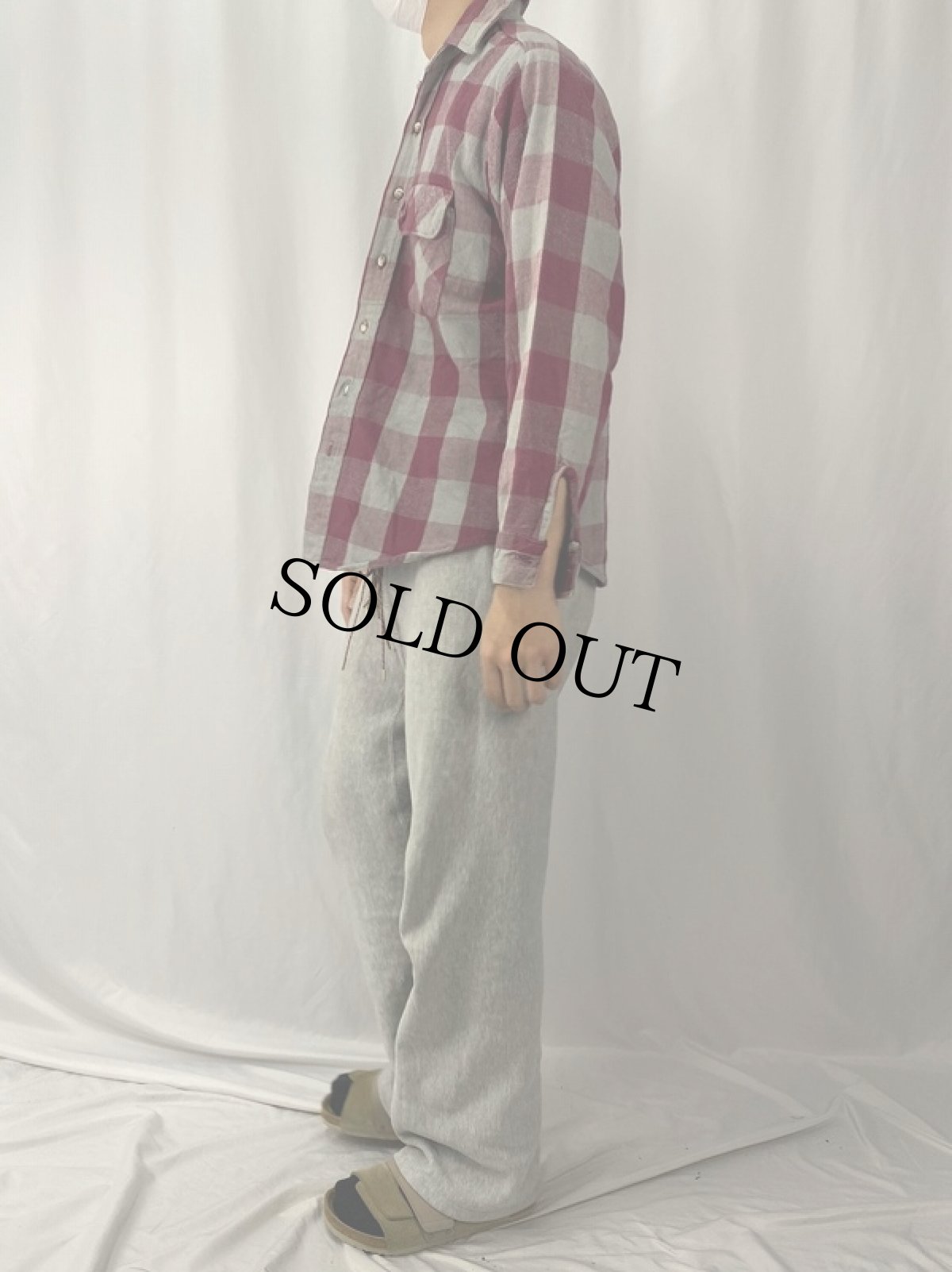 画像3: 70〜80's FIVE BROTHERS USA製 ブロックチェック柄 ヘビーネルシャツ M (3)