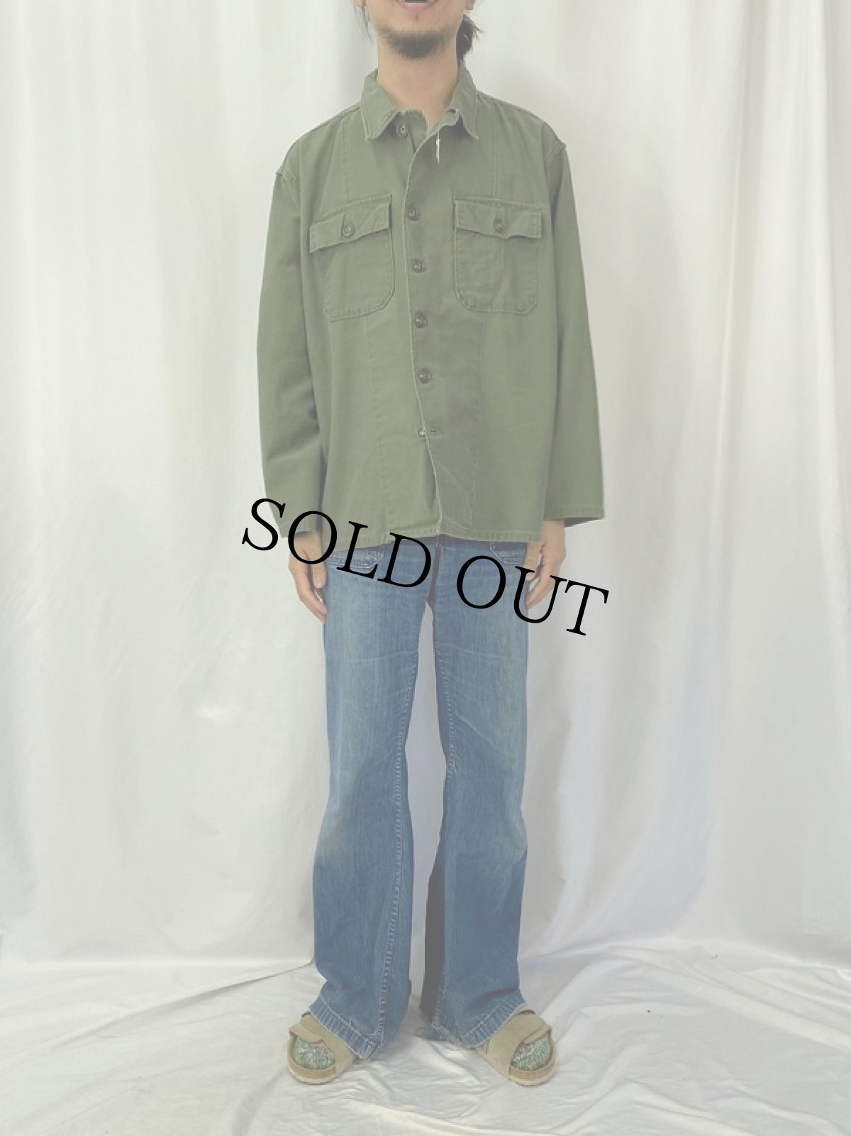 画像2: 60's U.S.ARMY ユーティリティシャツ 1st後期 (2)