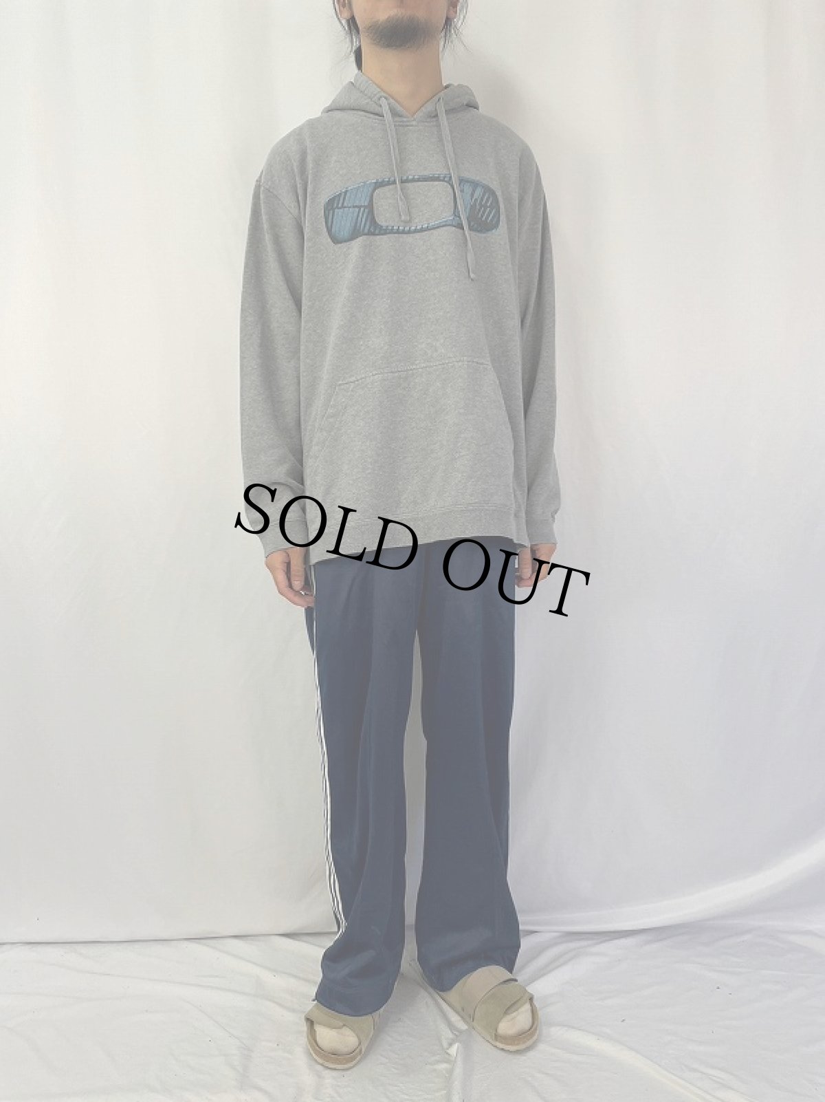 画像2: OAKLEY ロゴプリント スウェットフーディ XXL (2)