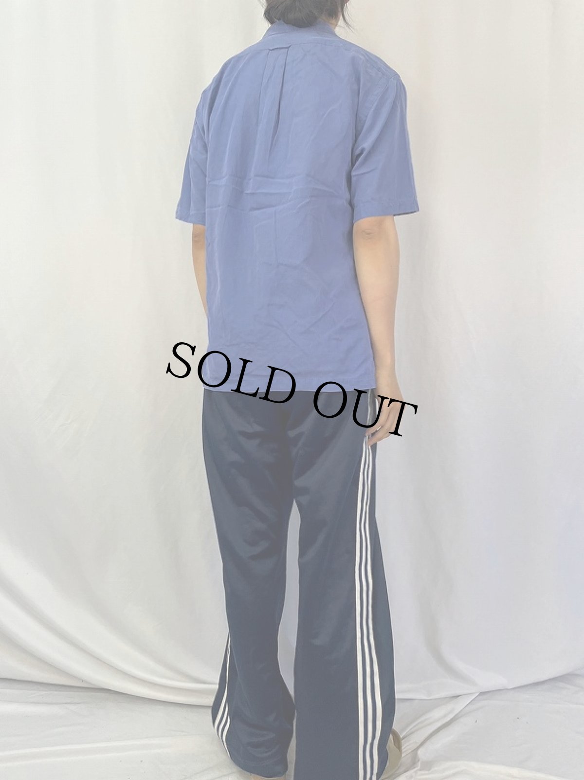 画像4: POLO Ralph Lauren "CALDWELL" シルク×コットン オープンカラーシャツ M (4)