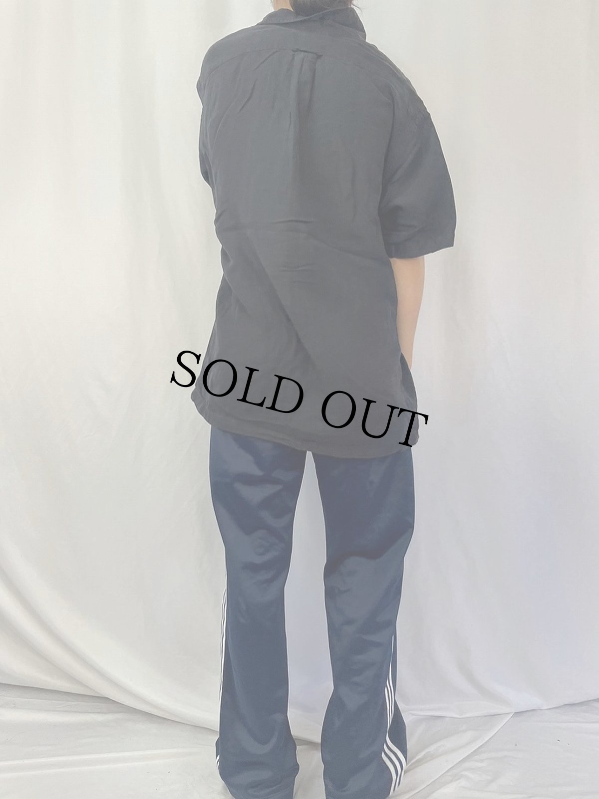 画像4: POLO Ralph Lauren ヘリンボーン織 リネン×シルク オープンカラーシャツ XL (4)