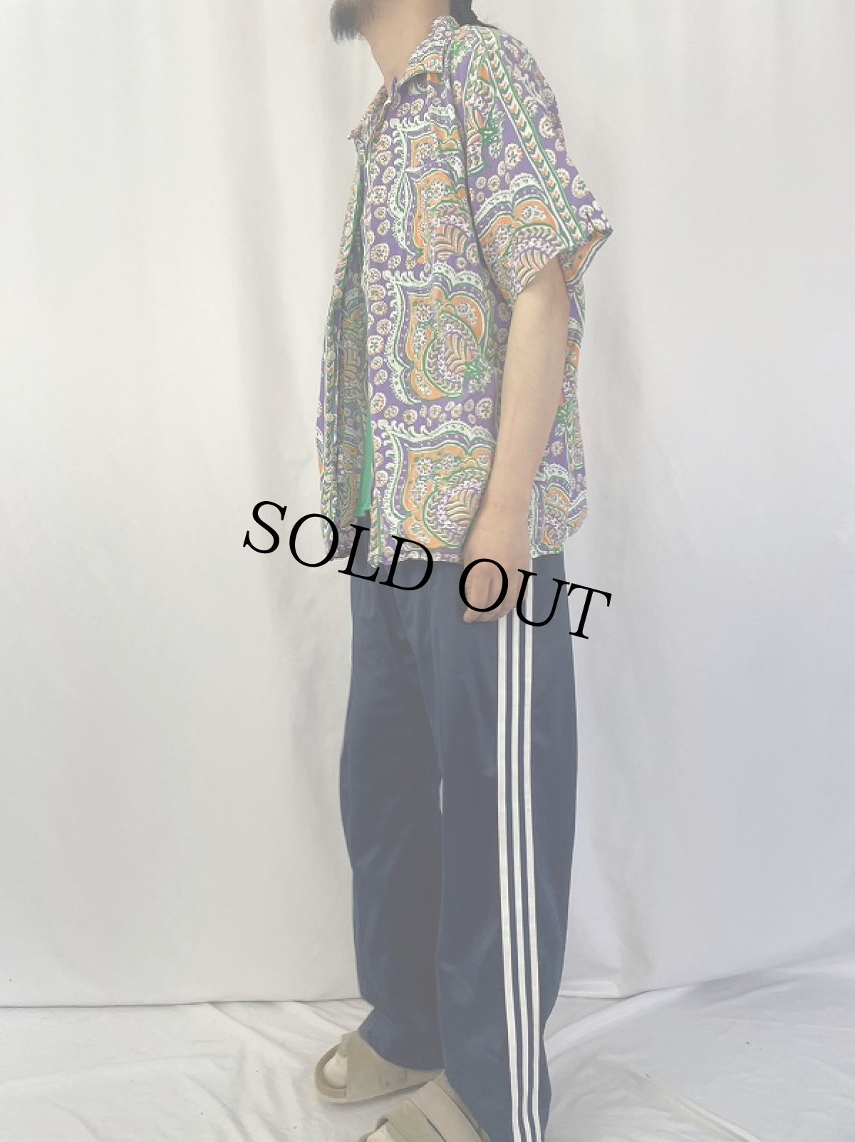 画像3: 90's〜 POLO Ralph Lauren "ANDY CAMP" オリエンタル柄 コットンオープンカラーシャツ L (3)