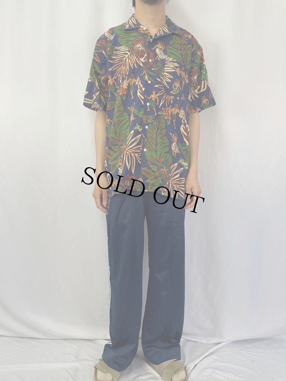 画像2: POLO Ralph Lauren "CLAYTON" 総柄 コットンアロハシャツ L (2)