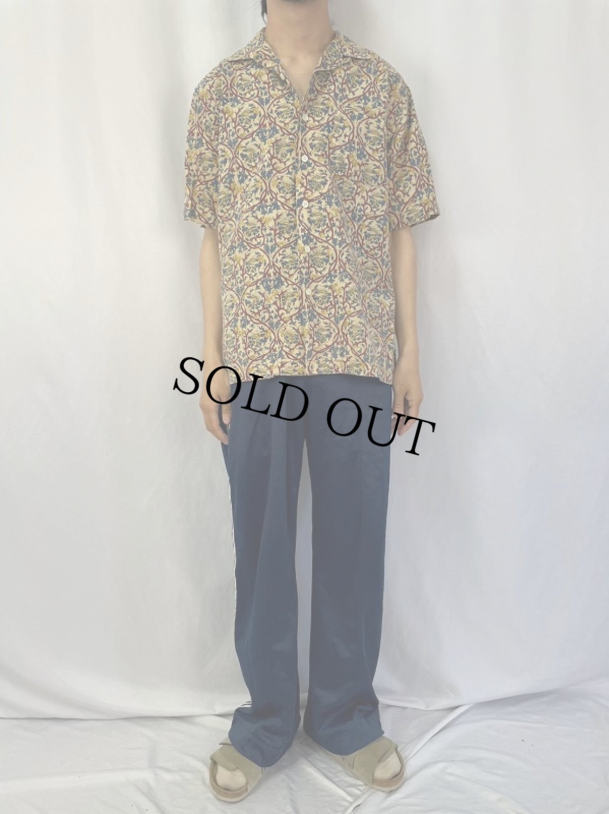 画像2: POLO Ralph Lauren "CALDWELL" 総柄 コットンアロハシャツ M (2)